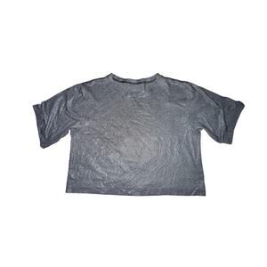 Lululemon To The Beat Tee x SoulCycle Sz 8 Luminosity Foil Print Heathered Black